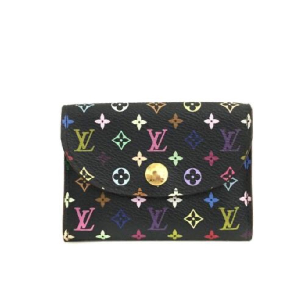 Auth Louis Vuitton Multicolor Takashi Murakami Card Case Sm Compact Wallet